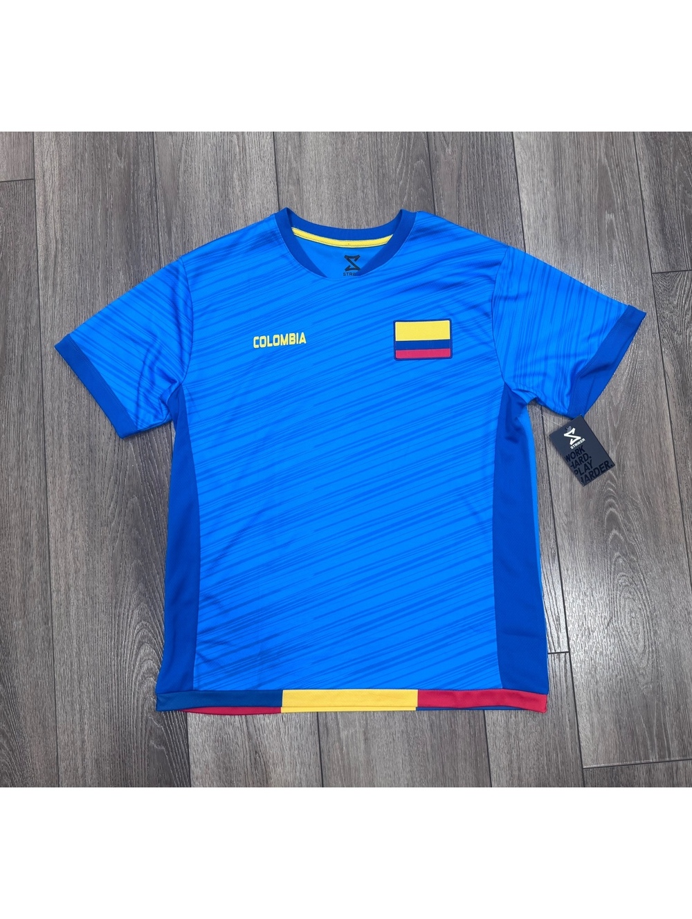 Striker Colombia Blue Polyester Soccer Jersey Medium